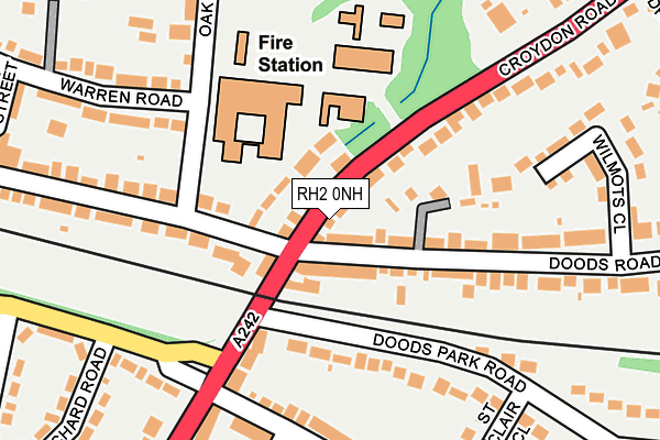 RH2 0NH map - OS OpenMap – Local (Ordnance Survey)