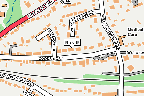 RH2 0NR map - OS OpenMap – Local (Ordnance Survey)