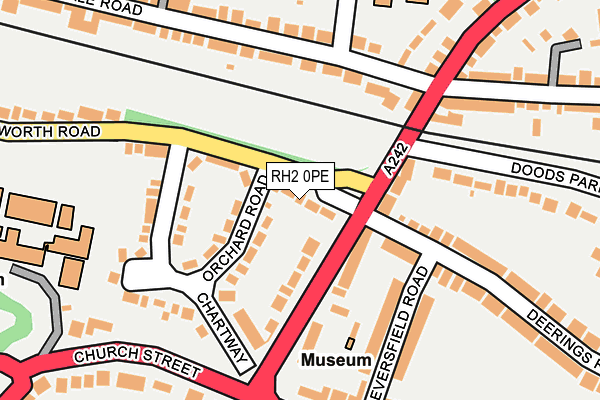 RH2 0PE map - OS OpenMap – Local (Ordnance Survey)
