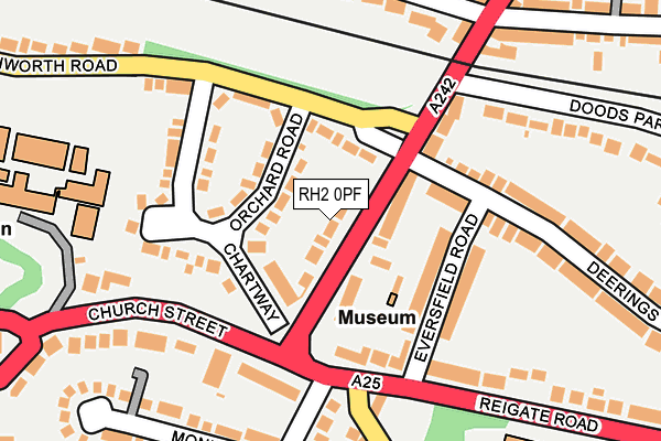 RH2 0PF map - OS OpenMap – Local (Ordnance Survey)