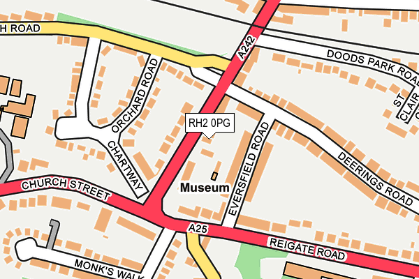 RH2 0PG map - OS OpenMap – Local (Ordnance Survey)
