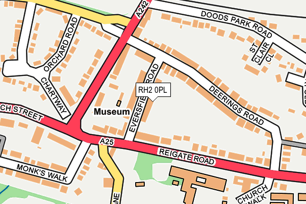 RH2 0PL map - OS OpenMap – Local (Ordnance Survey)