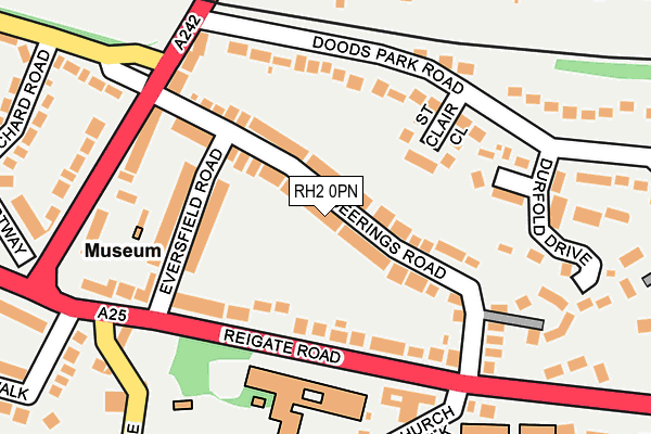 RH2 0PN map - OS OpenMap – Local (Ordnance Survey)