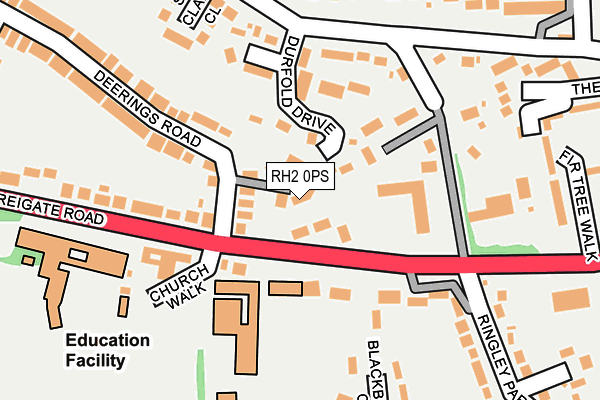 RH2 0PS map - OS OpenMap – Local (Ordnance Survey)
