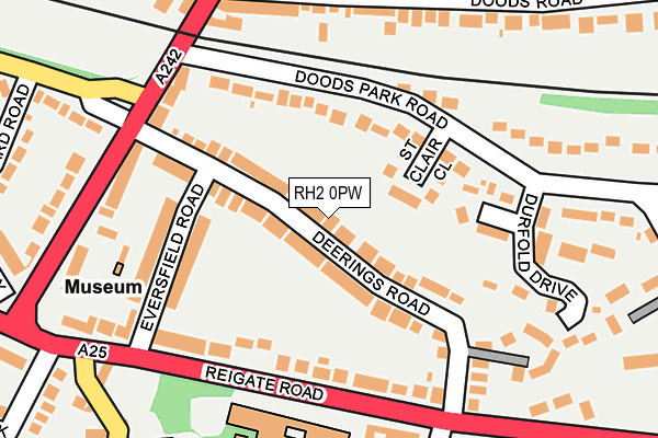 RH2 0PW map - OS OpenMap – Local (Ordnance Survey)