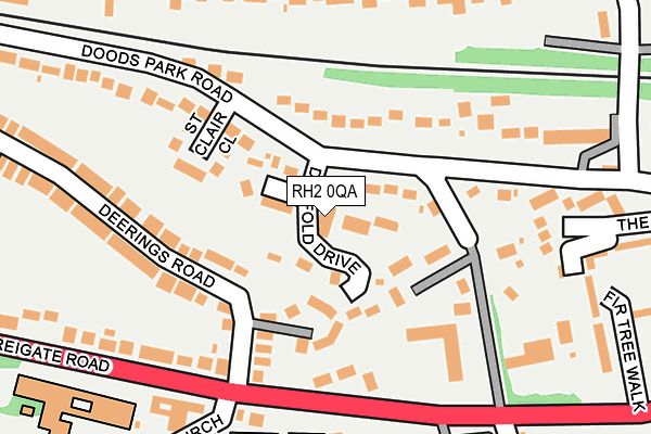 RH2 0QA map - OS OpenMap – Local (Ordnance Survey)