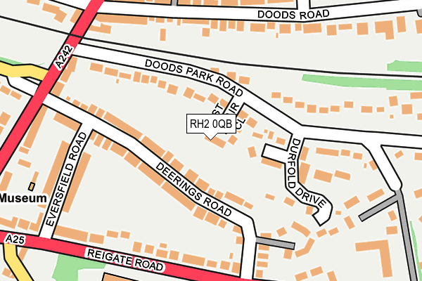 RH2 0QB map - OS OpenMap – Local (Ordnance Survey)
