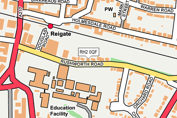 RH2 0QF map - OS OpenMap – Local (Ordnance Survey)