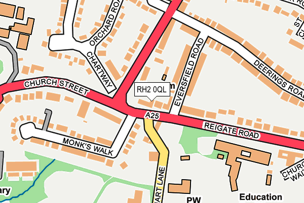 RH2 0QL map - OS OpenMap – Local (Ordnance Survey)