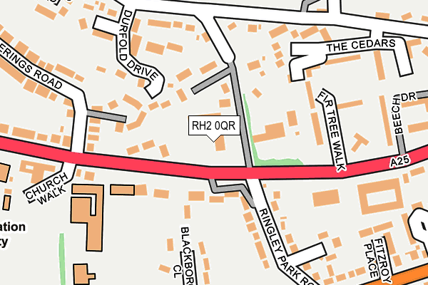 RH2 0QR map - OS OpenMap – Local (Ordnance Survey)