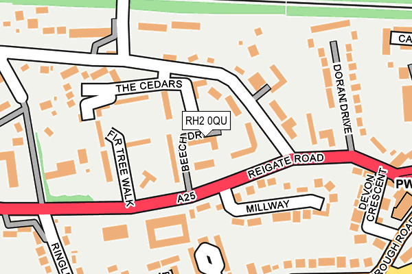RH2 0QU map - OS OpenMap – Local (Ordnance Survey)