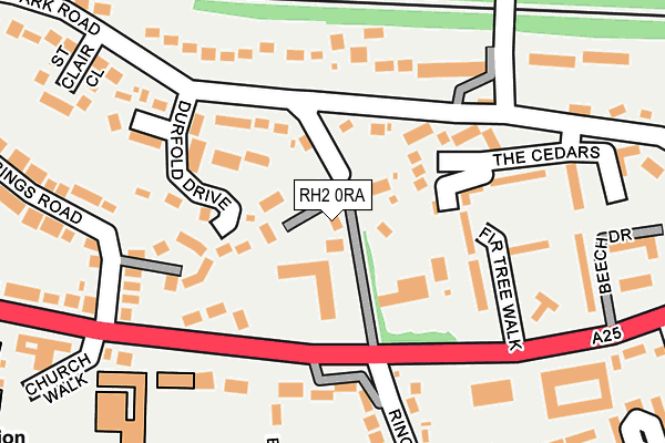 RH2 0RA map - OS OpenMap – Local (Ordnance Survey)