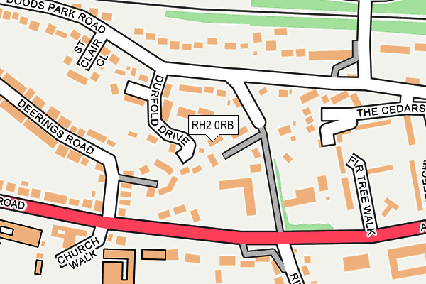 RH2 0RB map - OS OpenMap – Local (Ordnance Survey)