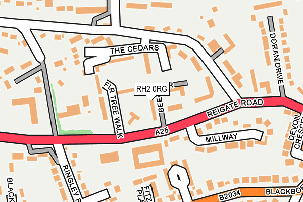 RH2 0RG map - OS OpenMap – Local (Ordnance Survey)