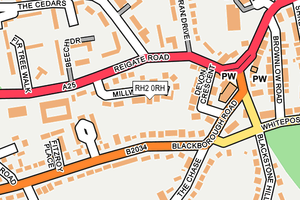 RH2 0RH map - OS OpenMap – Local (Ordnance Survey)