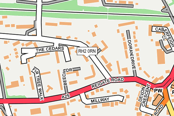 RH2 0RN map - OS OpenMap – Local (Ordnance Survey)