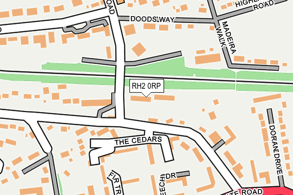 RH2 0RP map - OS OpenMap – Local (Ordnance Survey)