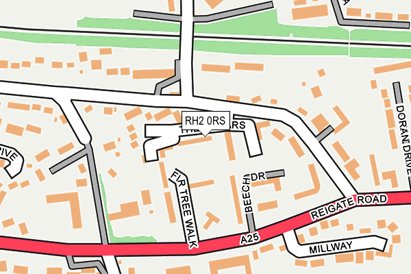 RH2 0RS map - OS OpenMap – Local (Ordnance Survey)