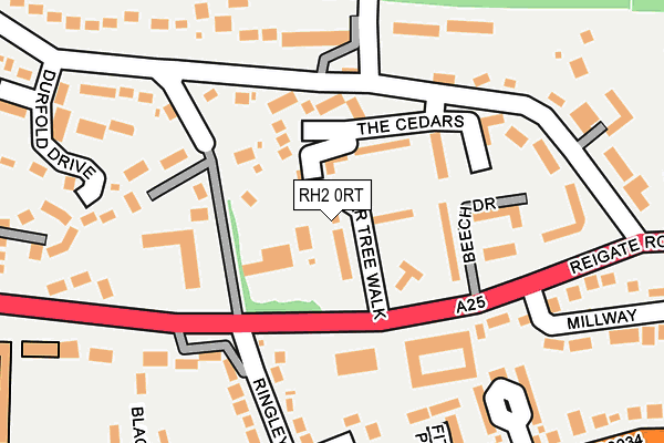 RH2 0RT map - OS OpenMap – Local (Ordnance Survey)