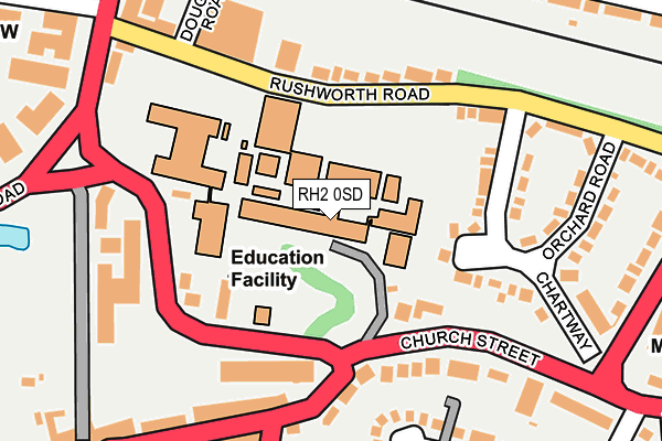 RH2 0SD map - OS OpenMap – Local (Ordnance Survey)