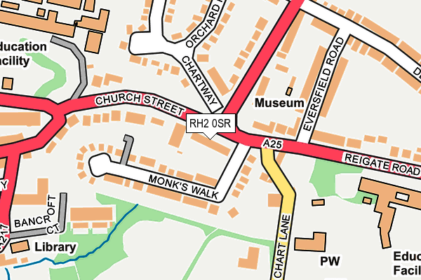 RH2 0SR map - OS OpenMap – Local (Ordnance Survey)