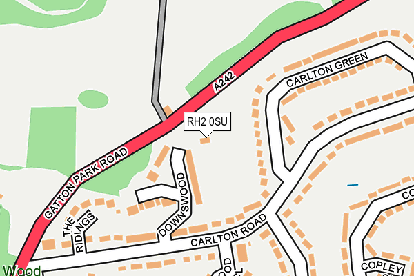 RH2 0SU map - OS OpenMap – Local (Ordnance Survey)
