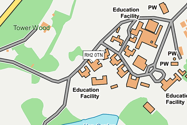 RH2 0TN map - OS OpenMap – Local (Ordnance Survey)