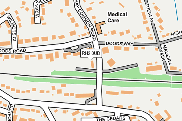 RH2 0UD map - OS OpenMap – Local (Ordnance Survey)