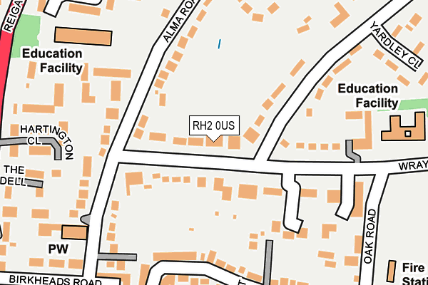 RH2 0US map - OS OpenMap – Local (Ordnance Survey)