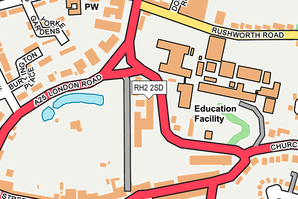 RH2 2SD map - OS OpenMap – Local (Ordnance Survey)