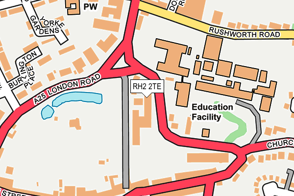 RH2 2TE map - OS OpenMap – Local (Ordnance Survey)