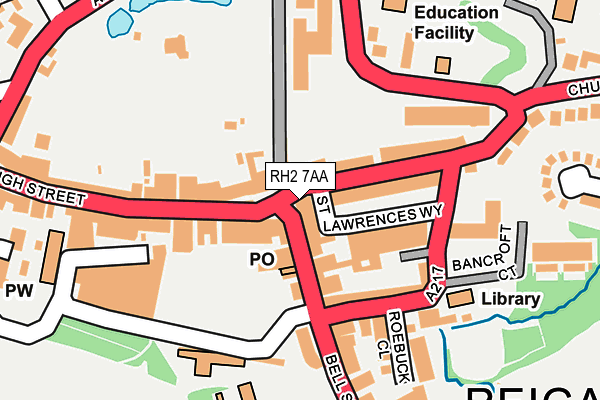RH2 7AA map - OS OpenMap – Local (Ordnance Survey)