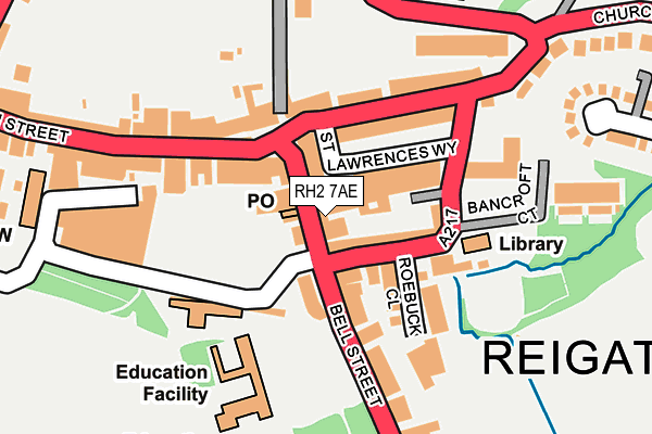 RH2 7AE map - OS OpenMap – Local (Ordnance Survey)