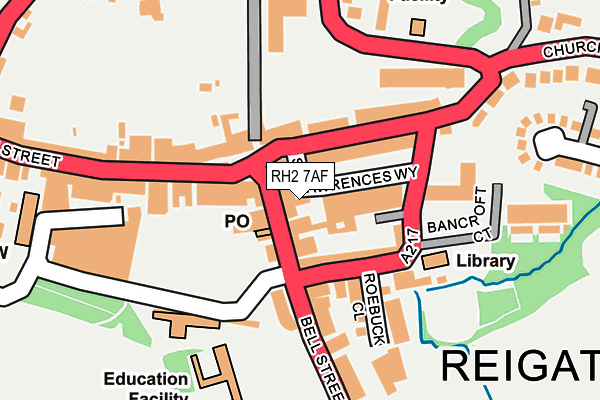 RH2 7AF map - OS OpenMap – Local (Ordnance Survey)