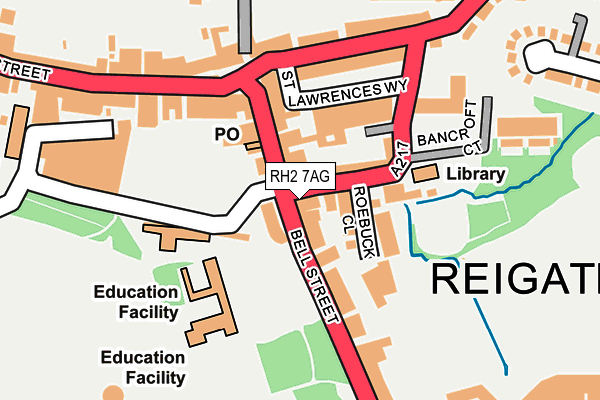 RH2 7AG map - OS OpenMap – Local (Ordnance Survey)