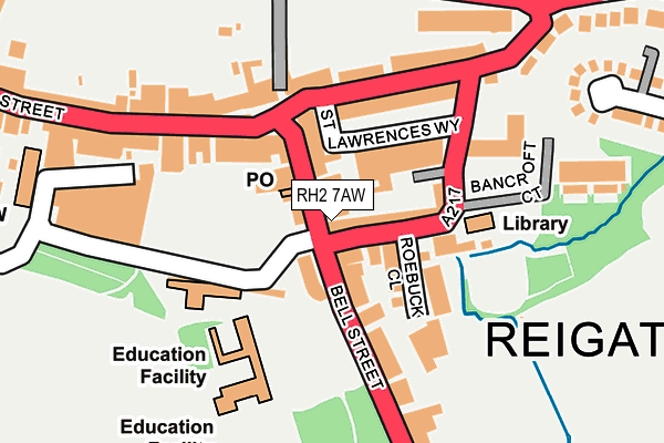 RH2 7AW map - OS OpenMap – Local (Ordnance Survey)