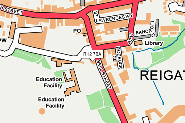 RH2 7BA map - OS OpenMap – Local (Ordnance Survey)