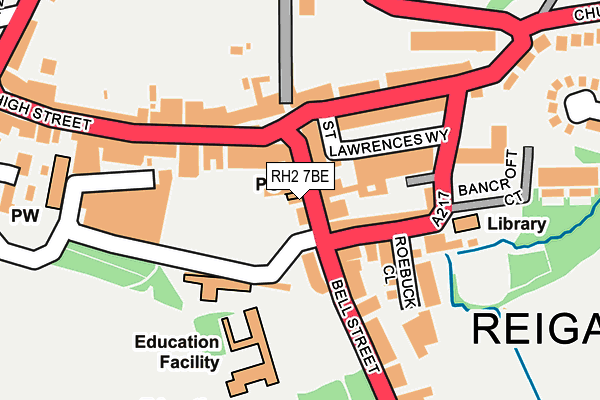 RH2 7BE map - OS OpenMap – Local (Ordnance Survey)