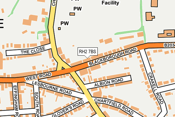 RH2 7BS map - OS OpenMap – Local (Ordnance Survey)