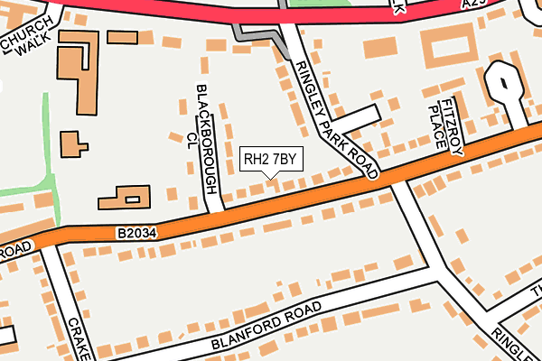 RH2 7BY map - OS OpenMap – Local (Ordnance Survey)