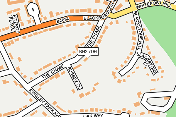 RH2 7DH map - OS OpenMap – Local (Ordnance Survey)