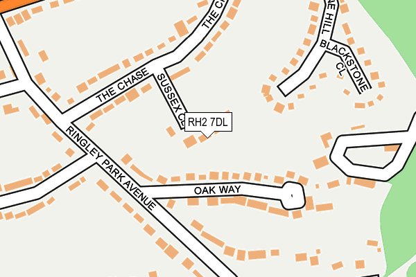 RH2 7DL map - OS OpenMap – Local (Ordnance Survey)