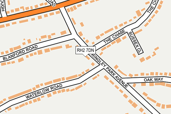 RH2 7DN map - OS OpenMap – Local (Ordnance Survey)