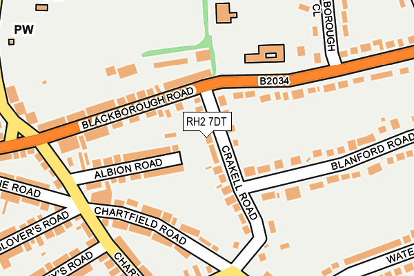 RH2 7DT map - OS OpenMap – Local (Ordnance Survey)