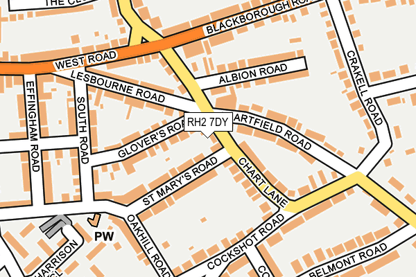 RH2 7DY map - OS OpenMap – Local (Ordnance Survey)