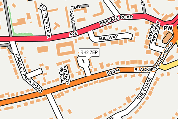 RH2 7EP map - OS OpenMap – Local (Ordnance Survey)