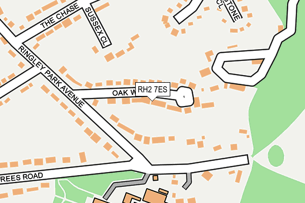 RH2 7ES map - OS OpenMap – Local (Ordnance Survey)