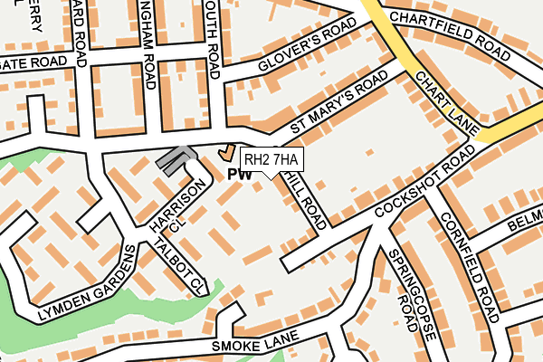 RH2 7HA map - OS OpenMap – Local (Ordnance Survey)