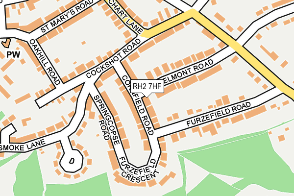 RH2 7HF map - OS OpenMap – Local (Ordnance Survey)