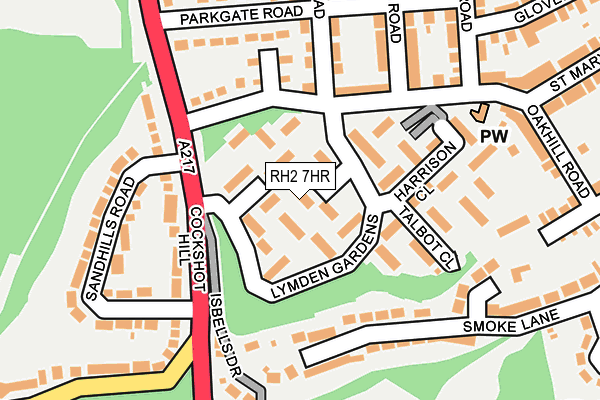 RH2 7HR map - OS OpenMap – Local (Ordnance Survey)